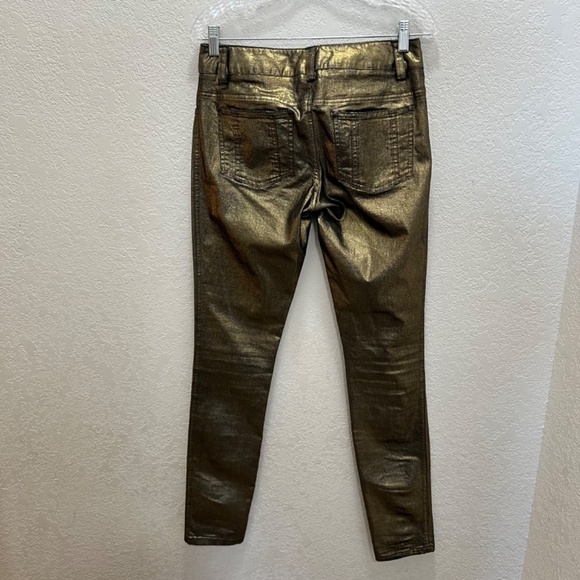 Alice and Olivia dark metallic gold jeans - Picture 3 of 11